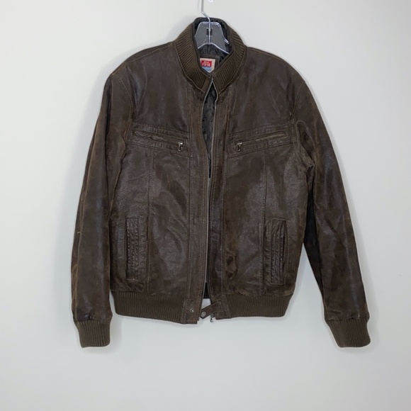 Brown Leather Murphy Bomber Jacket Size 50